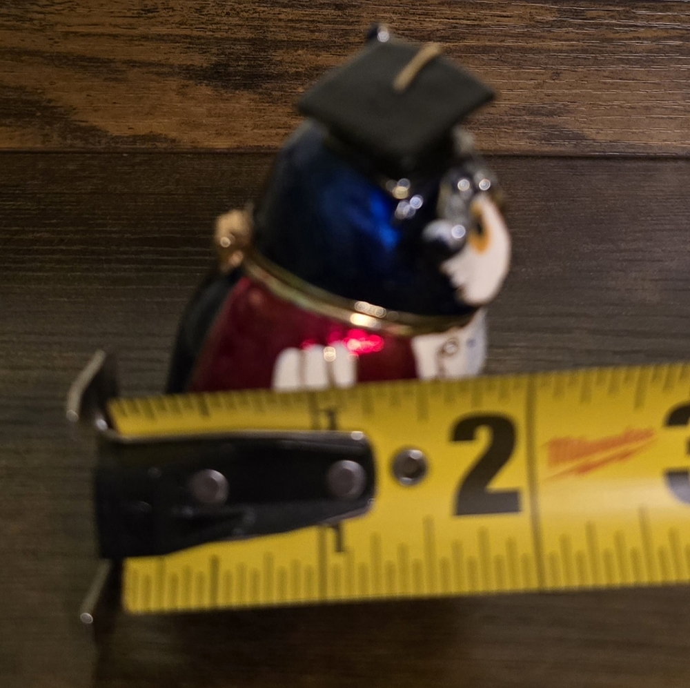 Tchotchke Charming Owl Figurine with Black Graduation Cap NWT - Picture 9 of 11